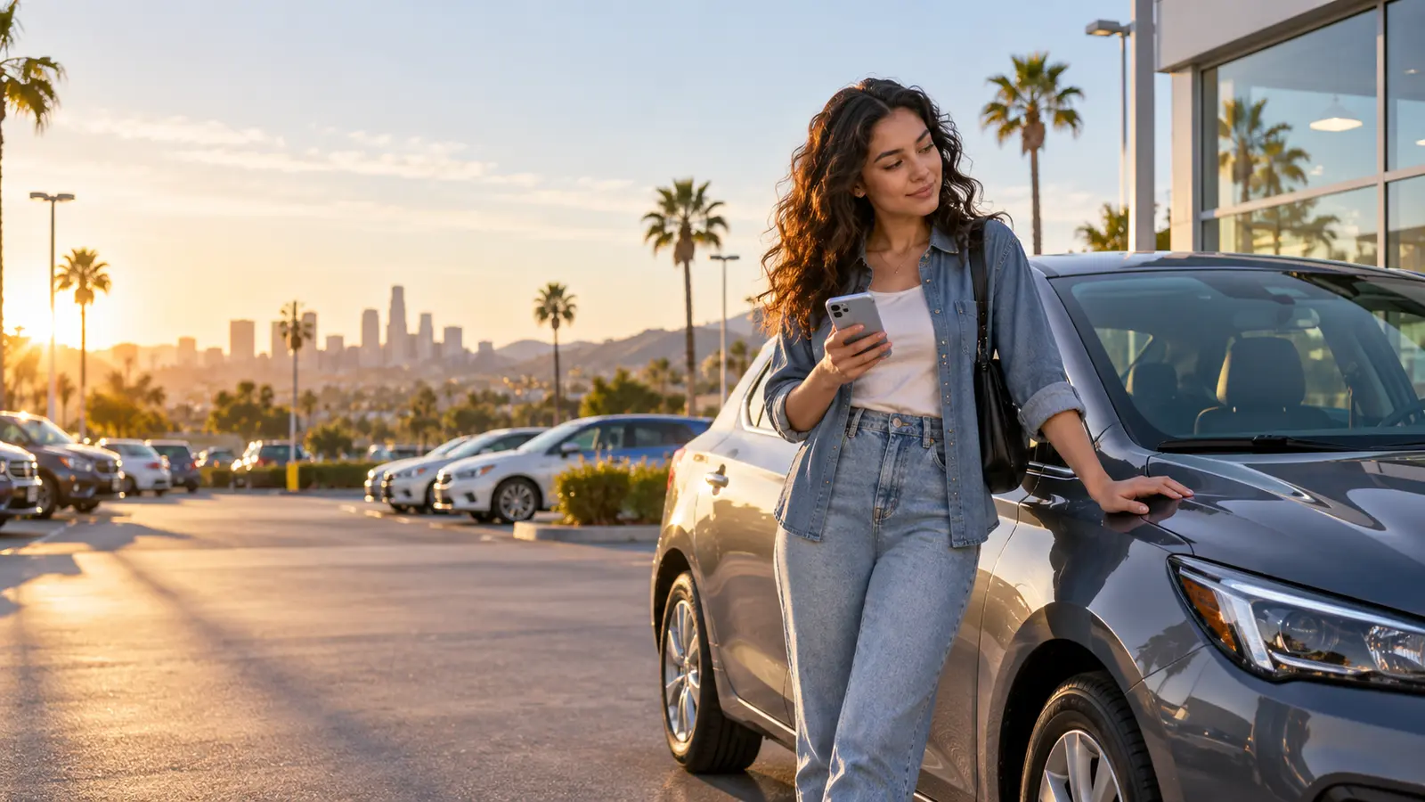 Parent and teenager reviewing a car before the teen starts driving