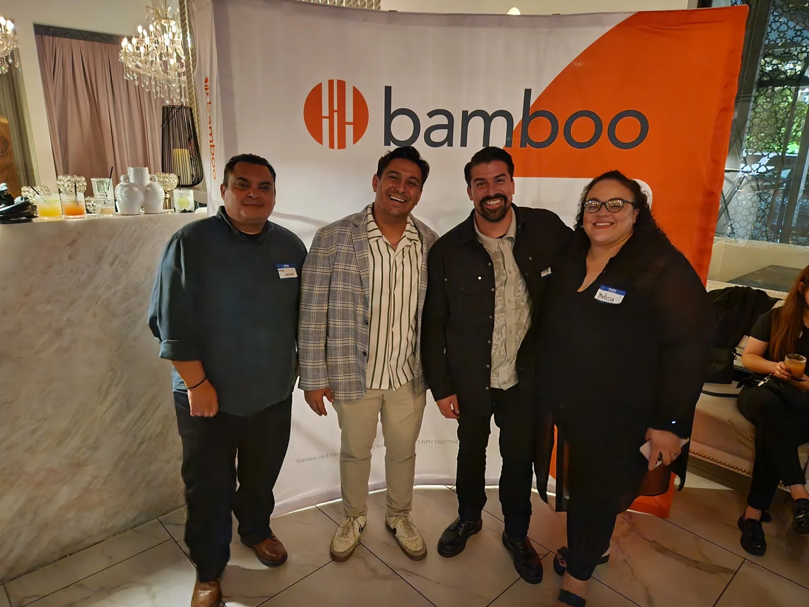 Our team with Joshua Munguia at the Bamboo Insurance mixer, October 2026.
